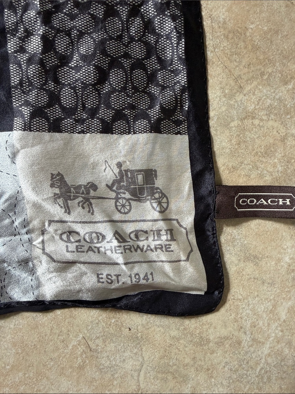 Coach Patchwork Signature Silk Scarf - Picture 5 of 9